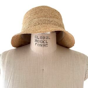 WYETH Woven Straw Bucket Hat Sunhat Size Medium/ Large